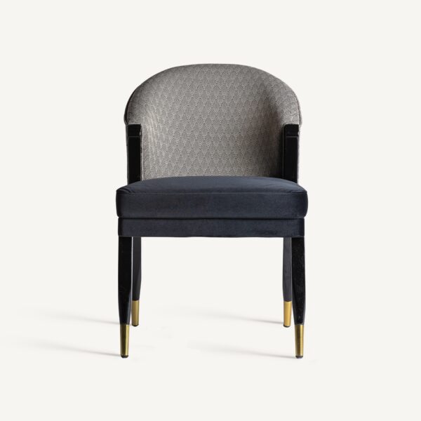 Scaun dining multicolor din catifea si lemn Trun - imagine 3