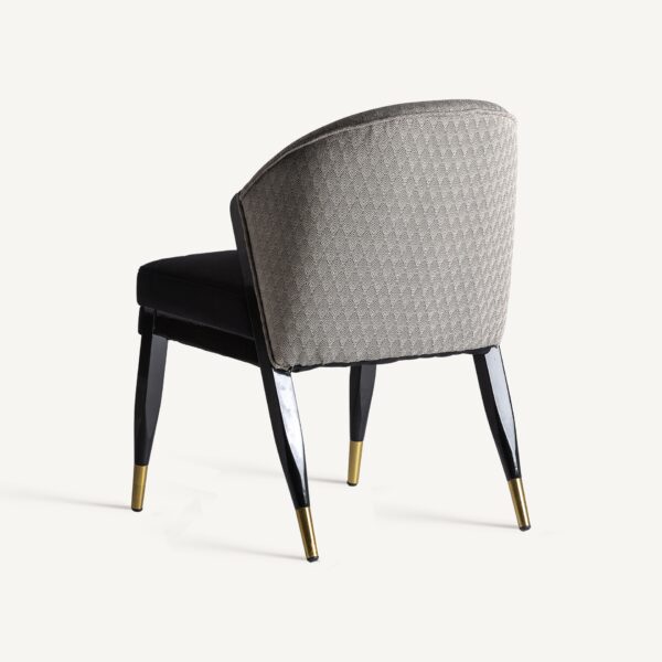 Scaun dining multicolor din catifea si lemn Trun - imagine 4