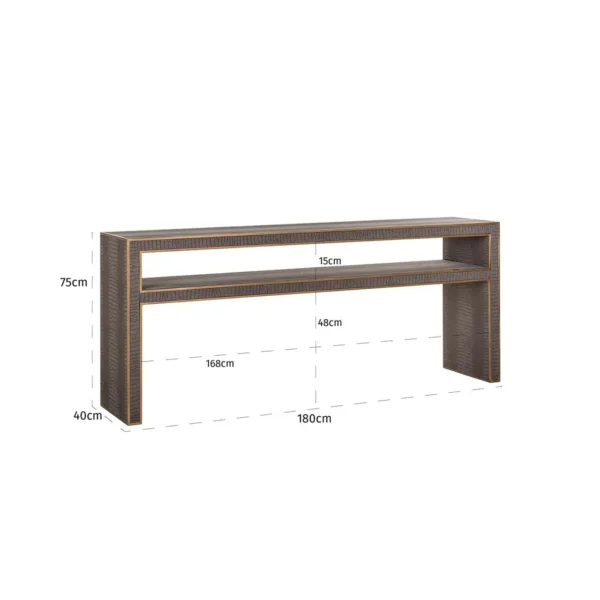 Consola maro din piele Classio - imagine 6
