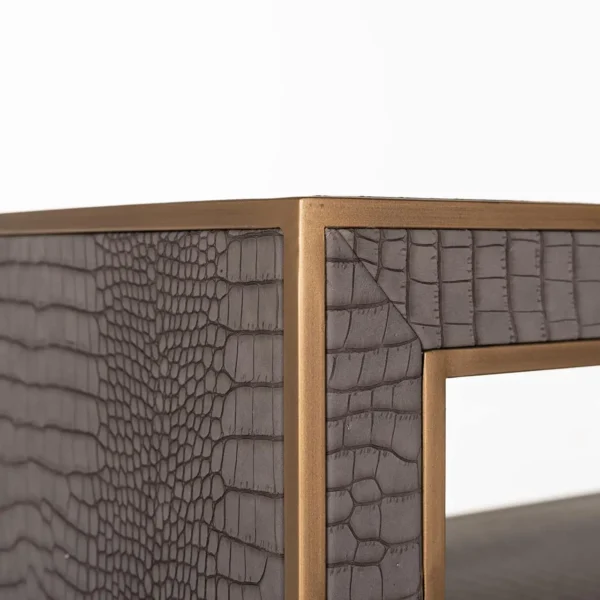 Consola maro din piele Classio - imagine 5