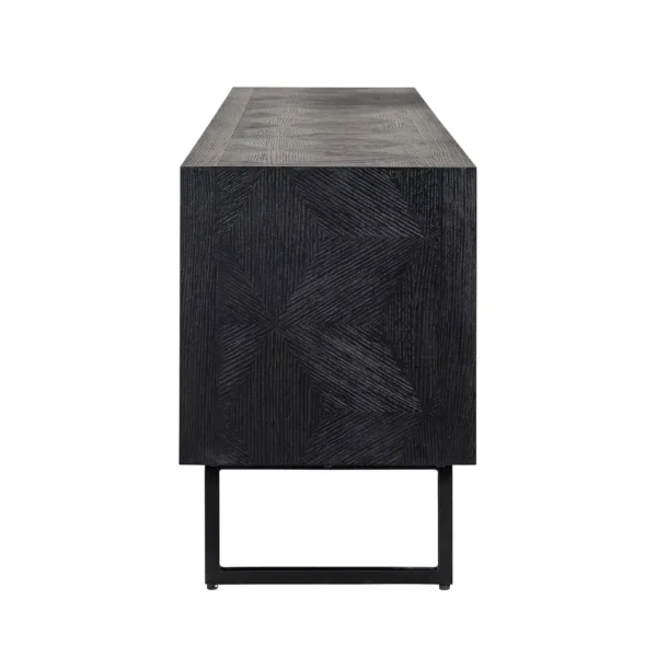 Comoda TV neagra din lemn de stejar Blax - imagine 4