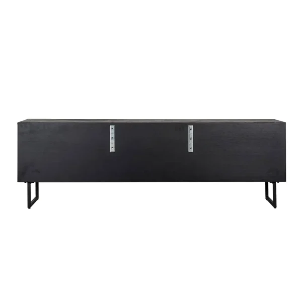 Comoda TV neagra din lemn de stejar Blax - imagine 5