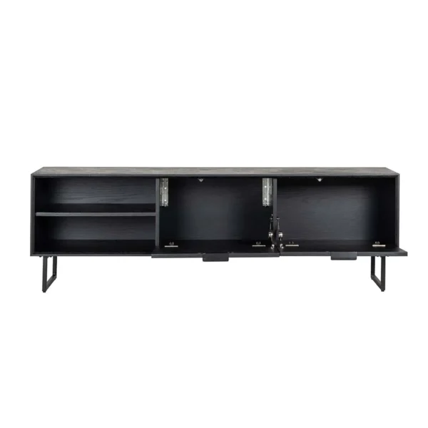 Comoda TV neagra din lemn de stejar Blax - imagine 6