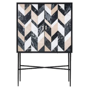 Dulap multicolor din lemn si marmura Rostelli