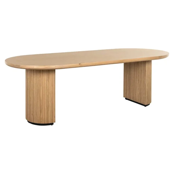 Masa dining bej natur din lemn de stejar Belfort