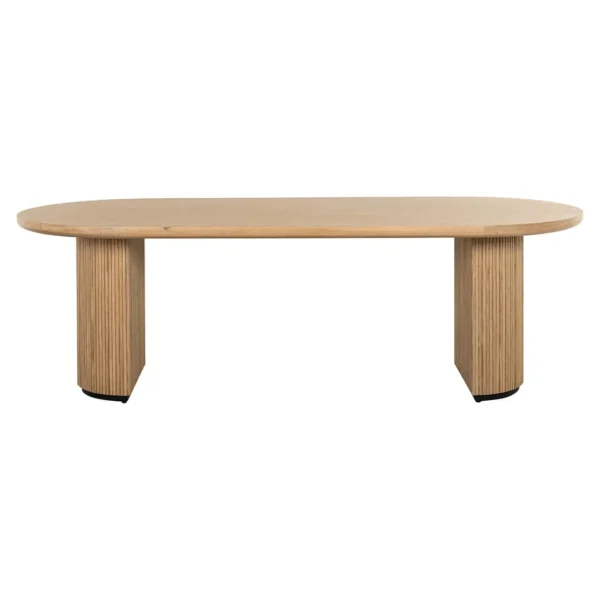 Masa dining bej natur din lemn de stejar Belfort - imagine 2