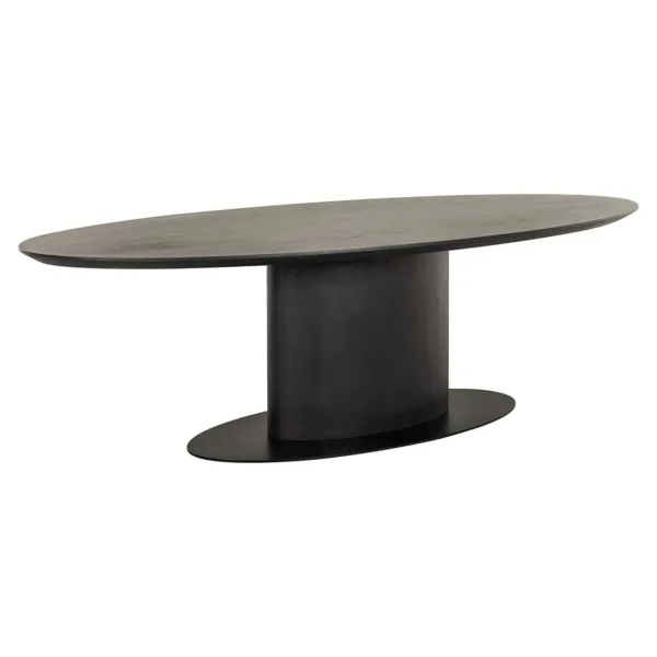 Masa dining neagra din lemn de stejar Gordon