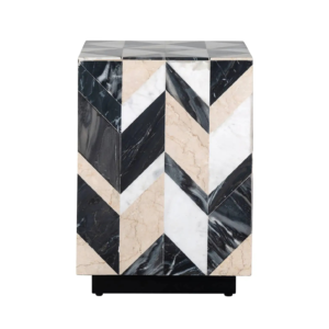 Masa laterala multicolora din lemn si marmura Rostelli