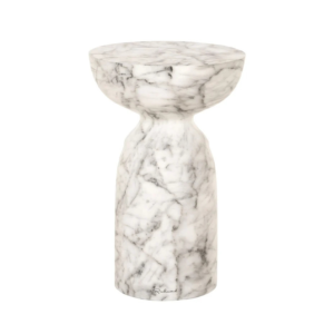 Masa laterala alba din marmura artificiala Kita