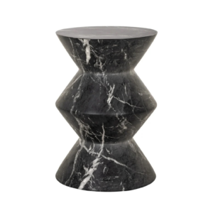 Masa laterala neagra din marmura artificiala Bosco