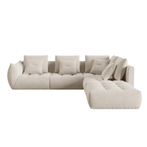 Coltar bej deschis din catifea Lagoon Dreapta