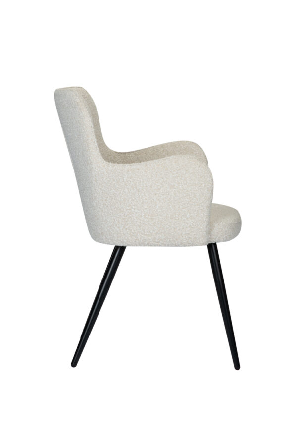 Set 2 scaune dining albe din tesatura boucle Wing - imagine 2