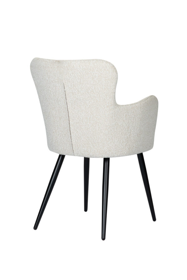 Set 2 scaune dining albe din tesatura boucle Wing - imagine 3