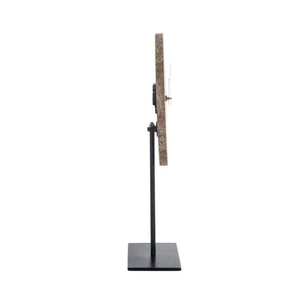Decoratiune ceas de masa maro din marmura si metal Brett - imagine 3
