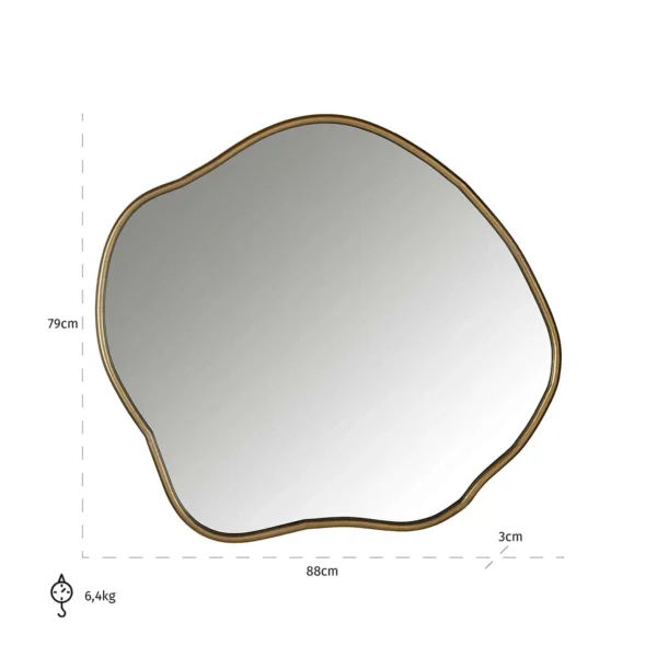 Oglinda decorativa aurie din metal Allyson - imagine 3
