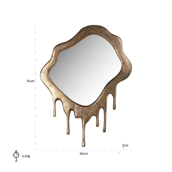 Oglinda decorativa aurie aramie din aluminiu Drops - imagine 3