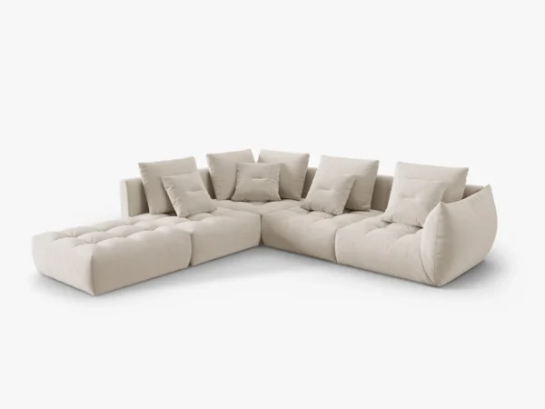 Coltar bej deschis din catifea Lagoon - imagine 3