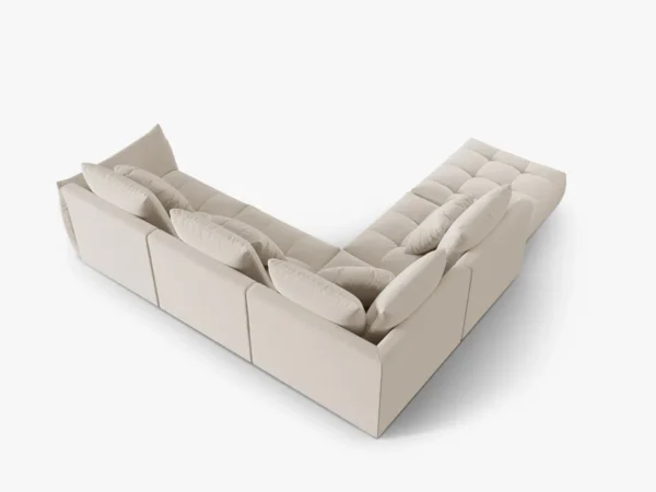 Coltar bej deschis din catifea Lagoon - imagine 4