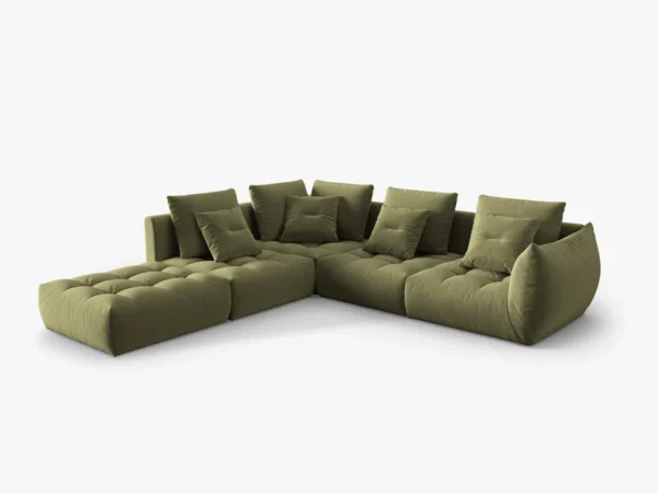 Coltar verde olive din catifea Lagoon - imagine 3