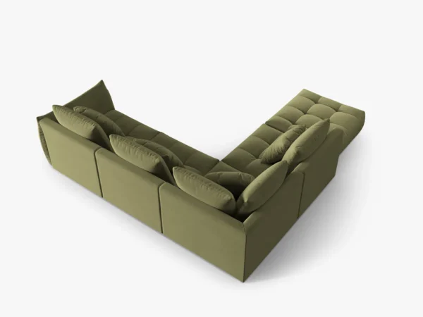 Coltar verde olive din catifea Lagoon - imagine 4