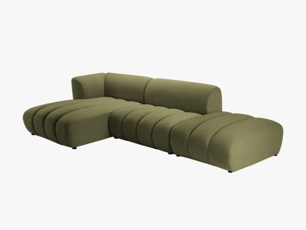 Coltar verde olive din catifea Mallorca - imagine 3
