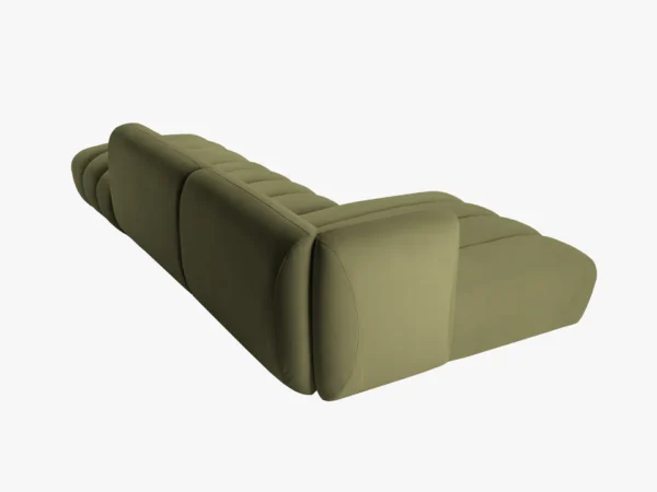 Coltar verde olive din catifea Mallorca - imagine 4
