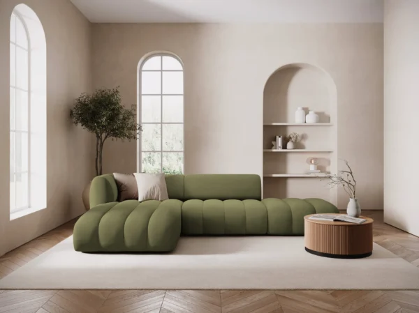 Coltar verde olive din catifea Mallorca - imagine 2