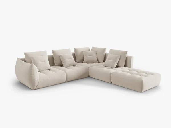 Coltar bej deschis din catifea Lagoon Dreapta - imagine 3