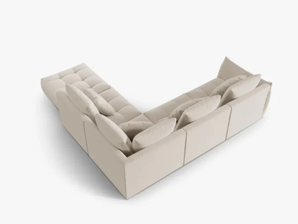 Coltar bej deschis din catifea Lagoon Dreapta - imagine 4
