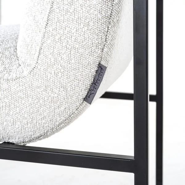 Fotoliu alb/negru din tesatura boucle Lizzy - imagine 5