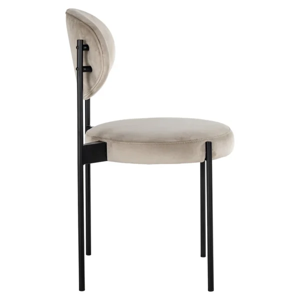 Scaun dining bej kaki din catifea Kaylee - imagine 3