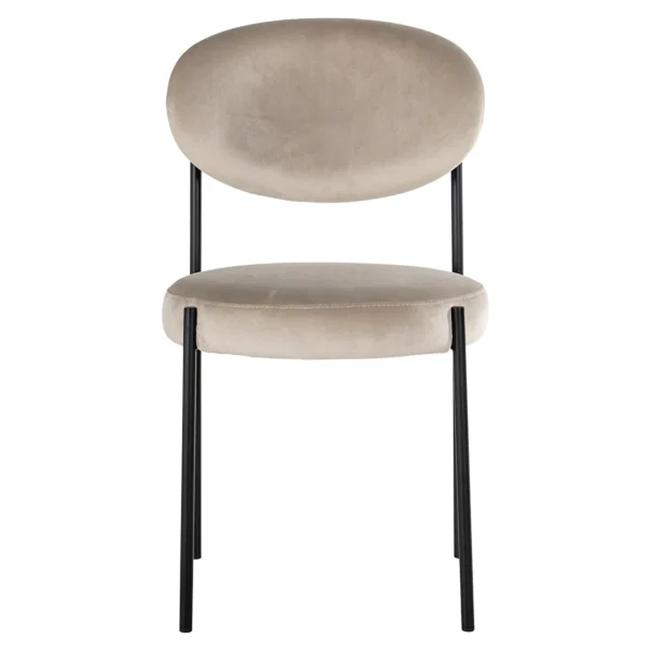 Scaun dining bej kaki din catifea Kaylee - imagine 2