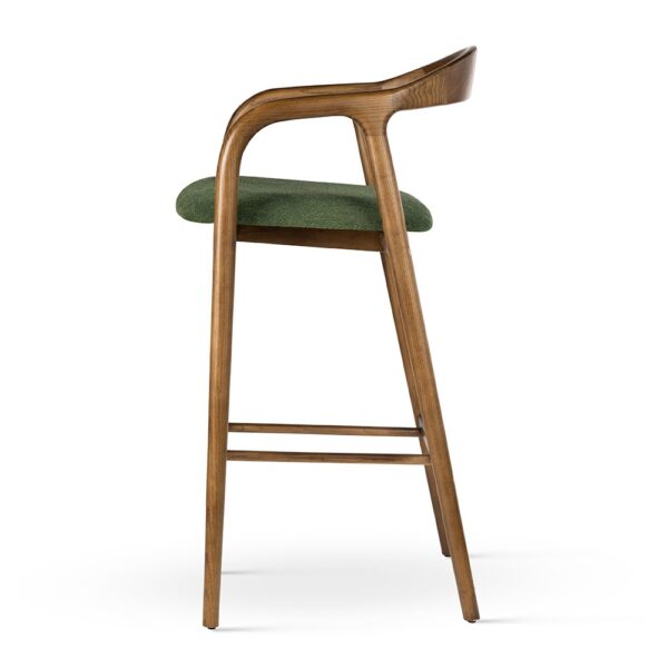 Scaun de bar verde/maro din lemn Alen - imagine 3