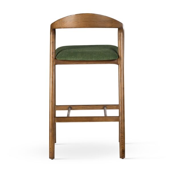 Scaun de bar verde/maro din lemn Alen - imagine 5