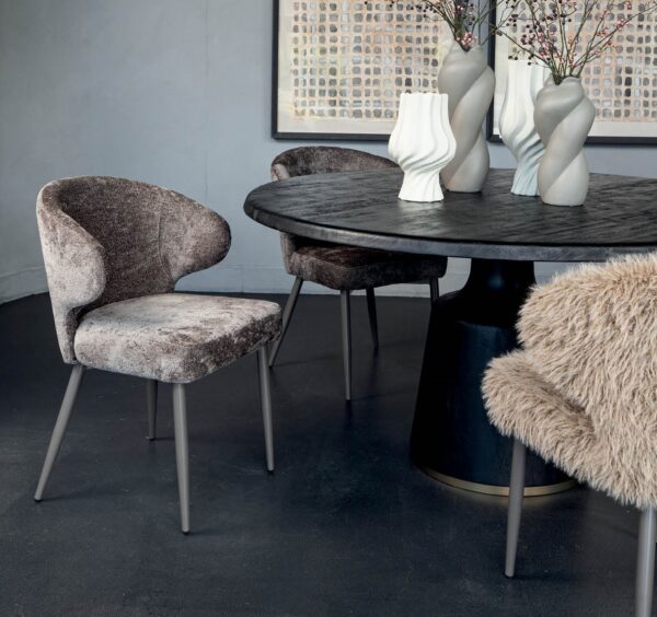 Masa dining neagra rotunda din lemn 150Ø Jacob - imagine 2