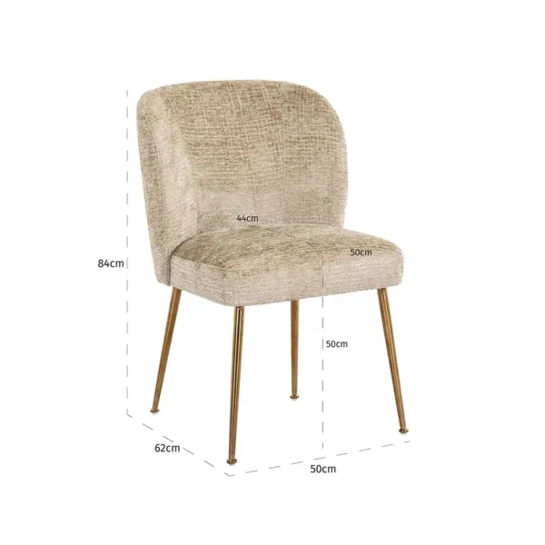Scaun dining bej din tesatura texturata Cannon - imagine 5