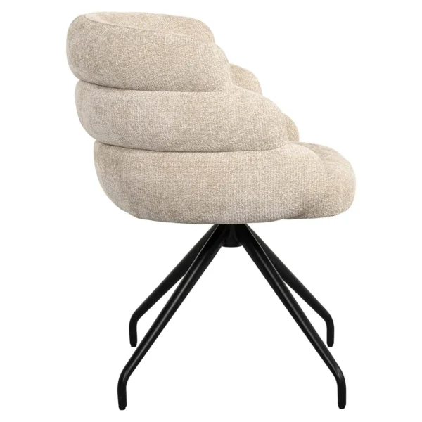 Scaun dining rotativ bej din tesatura Kayla - imagine 3