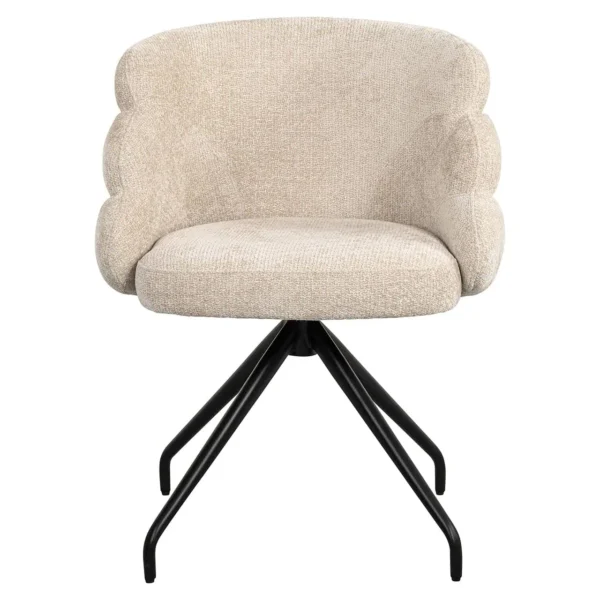 Scaun dining rotativ bej din tesatura Kayla - imagine 2