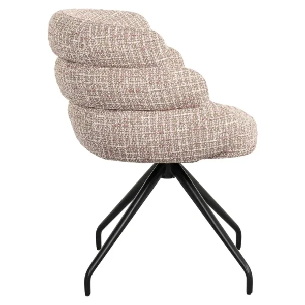 Scaun dining rotativ bej roz din tesatura Kayla - imagine 3
