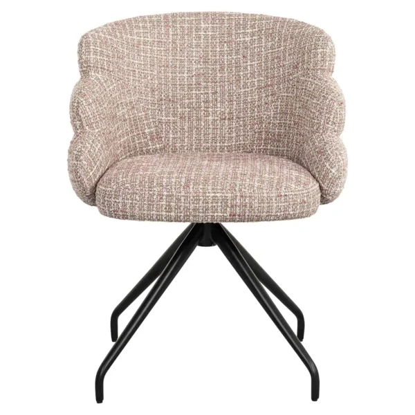 Scaun dining rotativ bej roz din tesatura Kayla - imagine 2