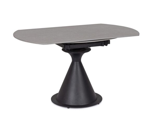 Masa dining extensibila neagra din otel si portelan Jonni - imagine 4