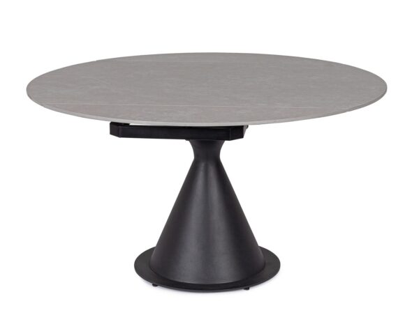 Masa dining extensibila neagra din otel si portelan Jonni - imagine 3