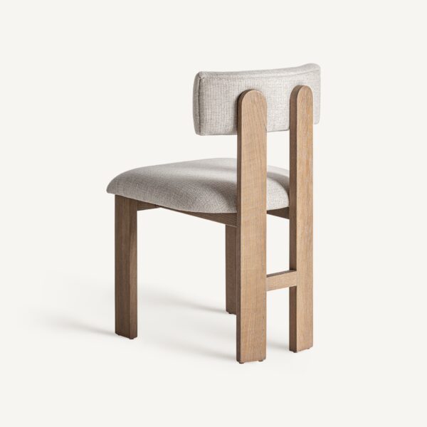 Set 2 scaune dining bej din lemn si tesatura Oris - imagine 4