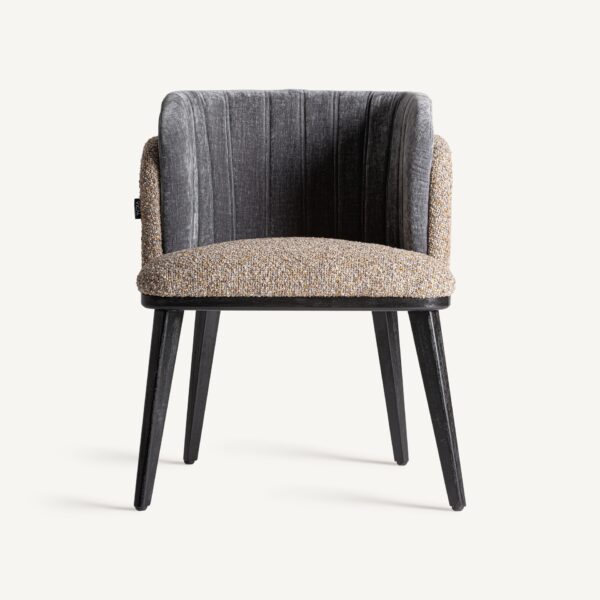 Scaun dining multicolor din lemn si tesatura Meda - imagine 2