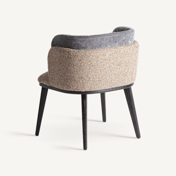 Scaun dining multicolor din lemn si tesatura Meda - imagine 4