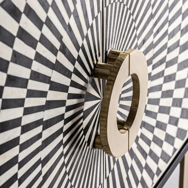 Bufet inferior alb/negru cu model geometric din MDF și fier Gatsby - imagine 9