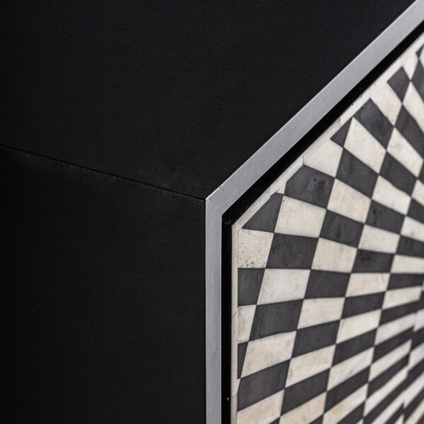 Bufet inferior alb/negru cu model geometric din MDF și fier Gatsby - imagine 8