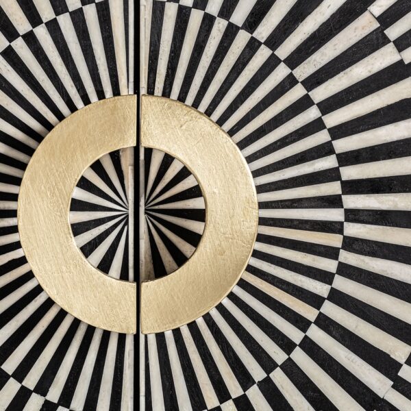 Bufet inferior alb/negru cu model geometric din MDF și fier Gatsby - imagine 7