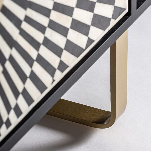Bufet inferior alb/negru cu model geometric din MDF și fier Gatsby - imagine 6