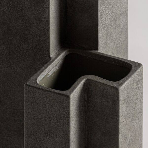 Vaza decorativa gri din ceramica Kedha - imagine 2